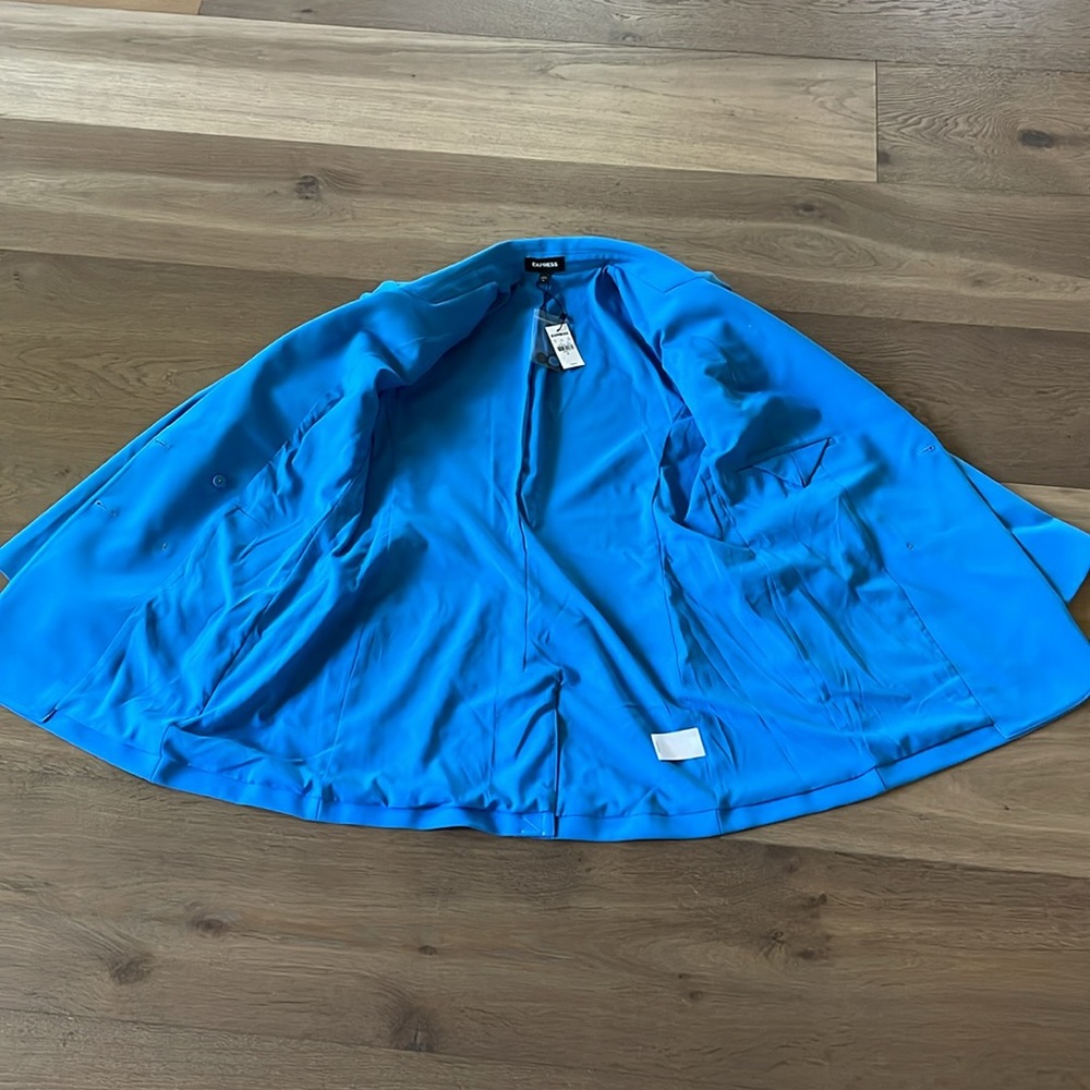 Express Electric Blue Double-Breasted Blazer - Picture 10 of 16